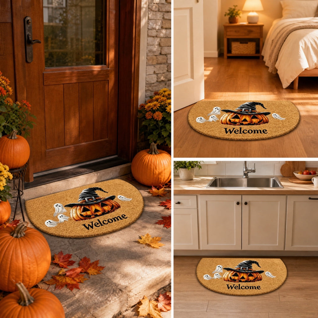 Halloween Door Mat Classic Print Skidproof Mat 15.75x23.62in Polyester Skidproof & Dirt Trapping for Front Door Porch Entryway by MPOISVA