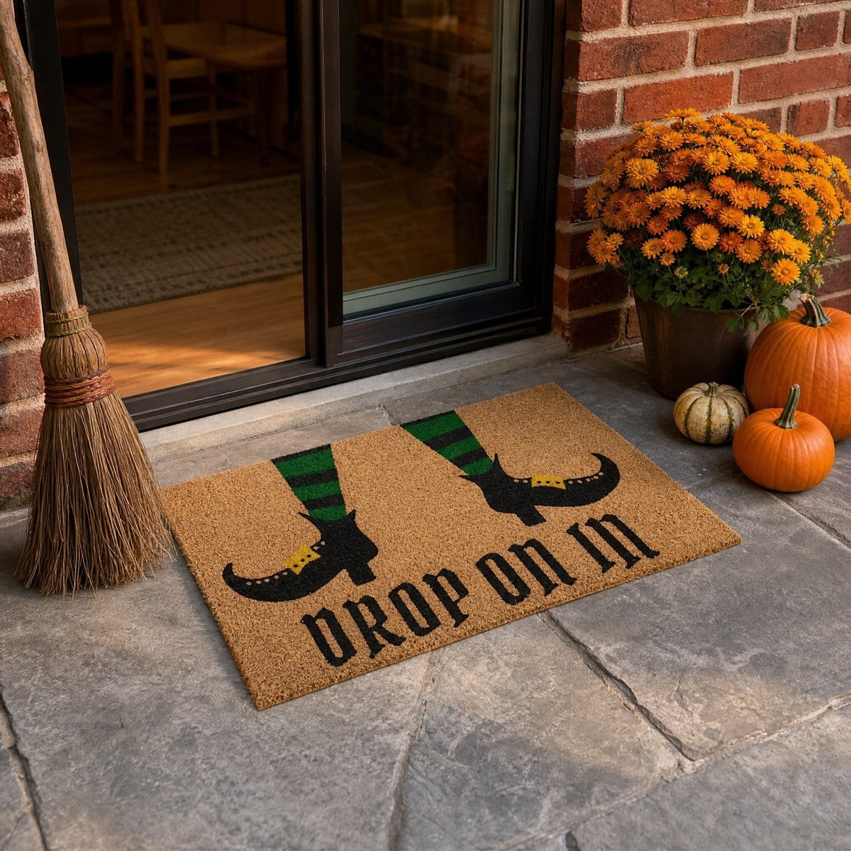 Halloween Door Mat Classic Print Skidproof Mat 15.75x23.62in Polyester Skidproof & Dirt Trapping for Front Door Porch Entryway by MPOISVA
