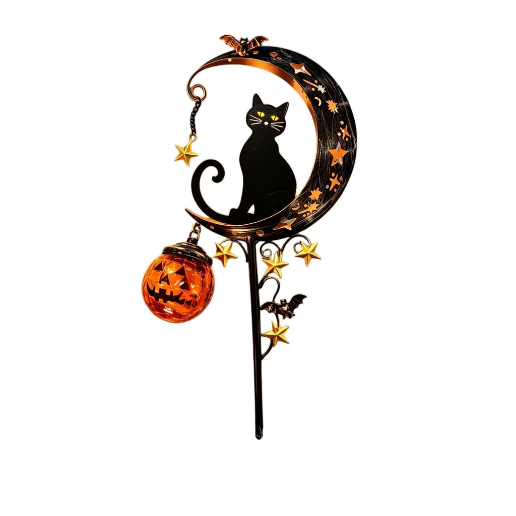 Halloween Solar Garden Stake Light,Metal Hanging Pumpkin Lantern Waterproof for Yard Lawn Proch