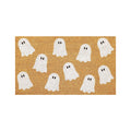 Halloween Ghost Coir Doormat, 17x30 Inch Outdoor Front Door Mat with Cute Ghost Design, Non Backing for Porch Entryway, Fall Welcome Floor Mat for Home Entrance (Coffee)