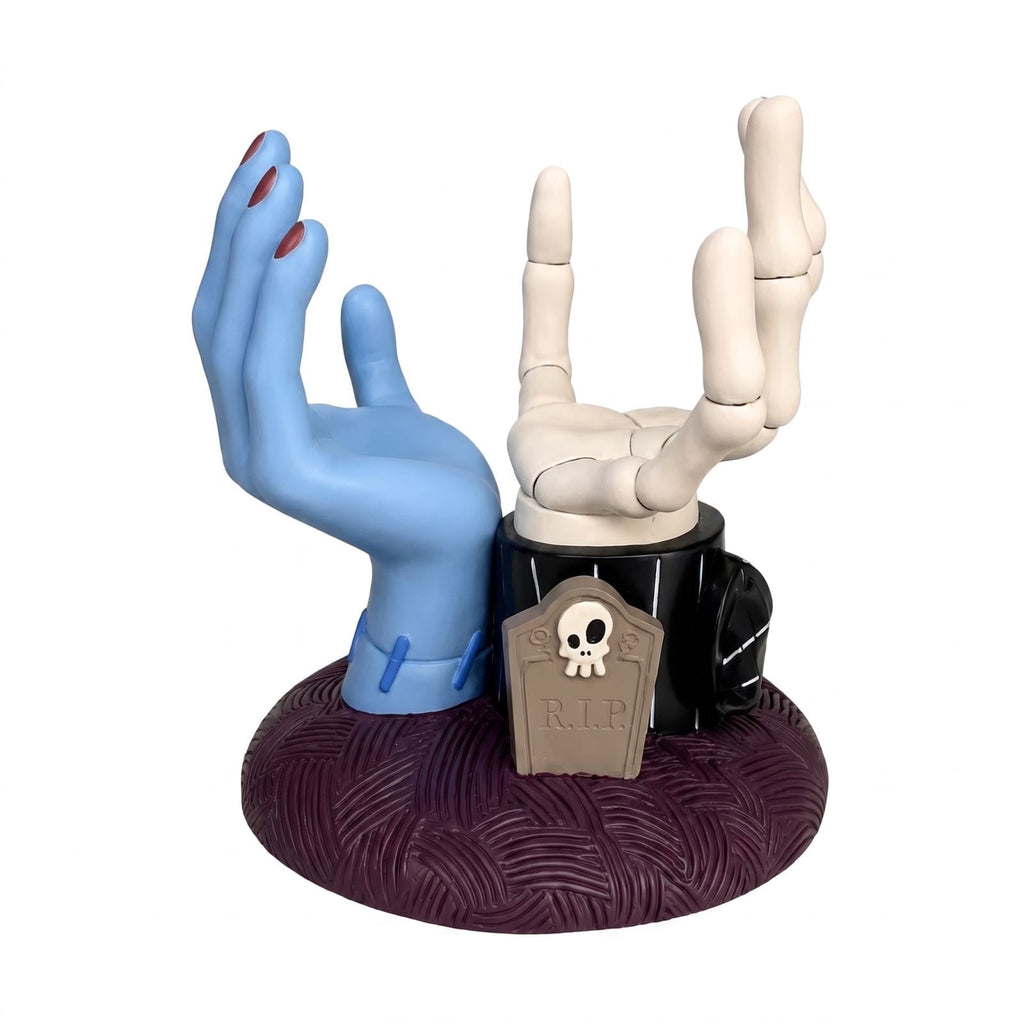 Halloween Hand Candle Holder Decorative Tabletop Figurine Resin Sculpted Accent for Mantel Shelf Desk Party Display