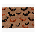 Halloween Heart Print Doormat 60x40cm, Black Orange Spooky Entry Mat for Front Door, Non-Slip Indoor Outdoor Rug