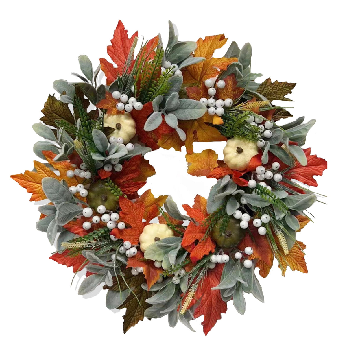 Halloween Artificial Maple Leaf Pumpkin Vine with LED Lights 67-71 Inch Lighted Fall Foliage Garland for Home Halloween Holiday Party Decor