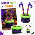 Halloween Inflatable Witch Legs Cauldron Cooler, 50+ Cans Super Capacity Drink Cooler, 40" Halloween Party Decorations for Holiday Party Home Indoor Outdoor Garden Lawn Yard