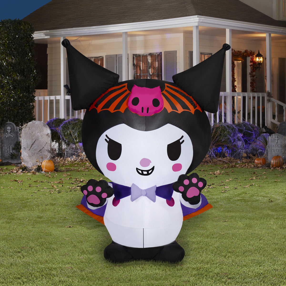 Halloween Kuromi Hello Kitty Airblown Yard Inflatable by Sanrio and Airblown Inflatables, 4.5 ft
