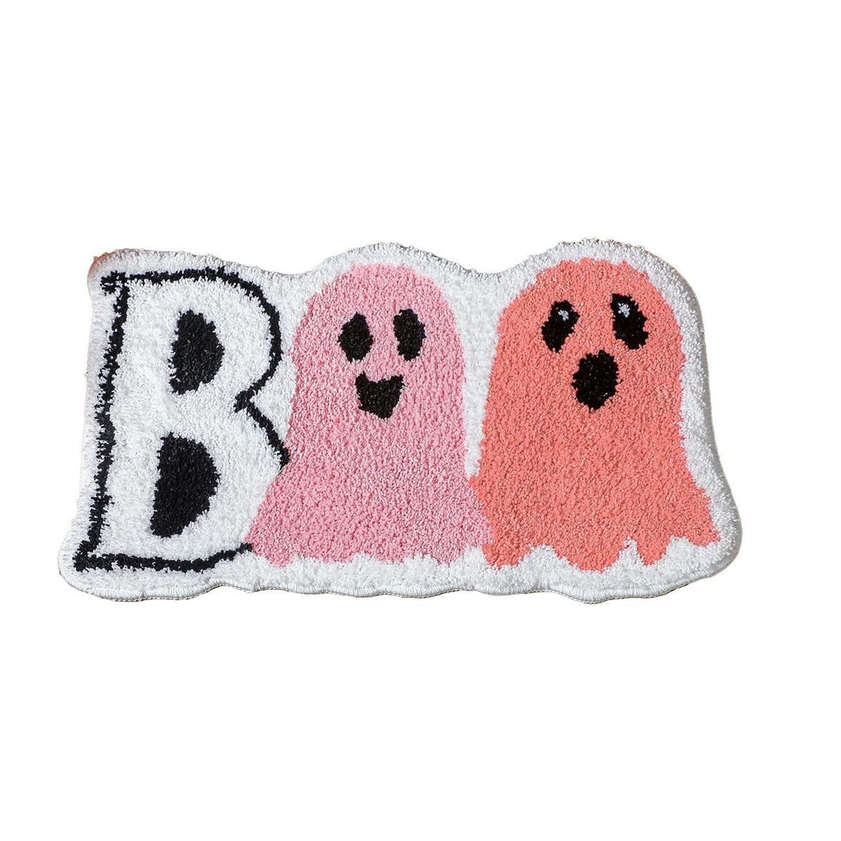 Halloween Heart Print Doormat 60x40cm, Black Orange Spooky Entry Mat for Front Door, Non-Slip Indoor Outdoor Rug