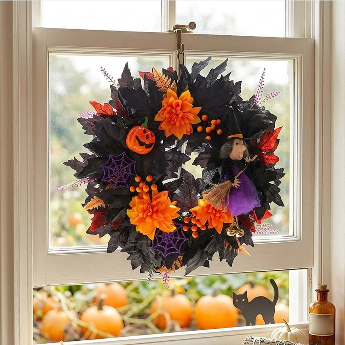 Rijanmt Decorative Plastic Easter Day Wreath, Multicolor