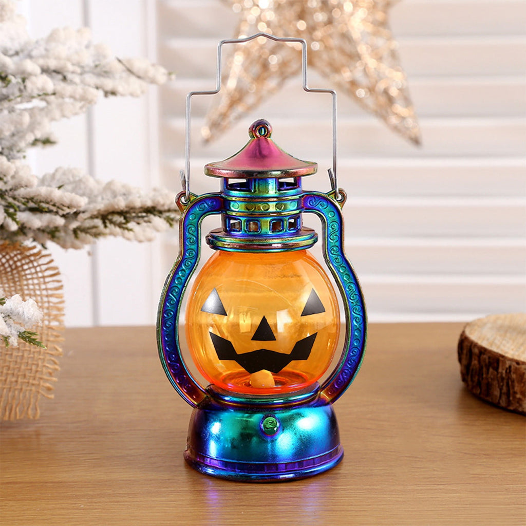 Black Halloween Mini LED Lantern Table Centerpiece 5.1 Inch for Indoor Decor, 2 Inch, 5 cm