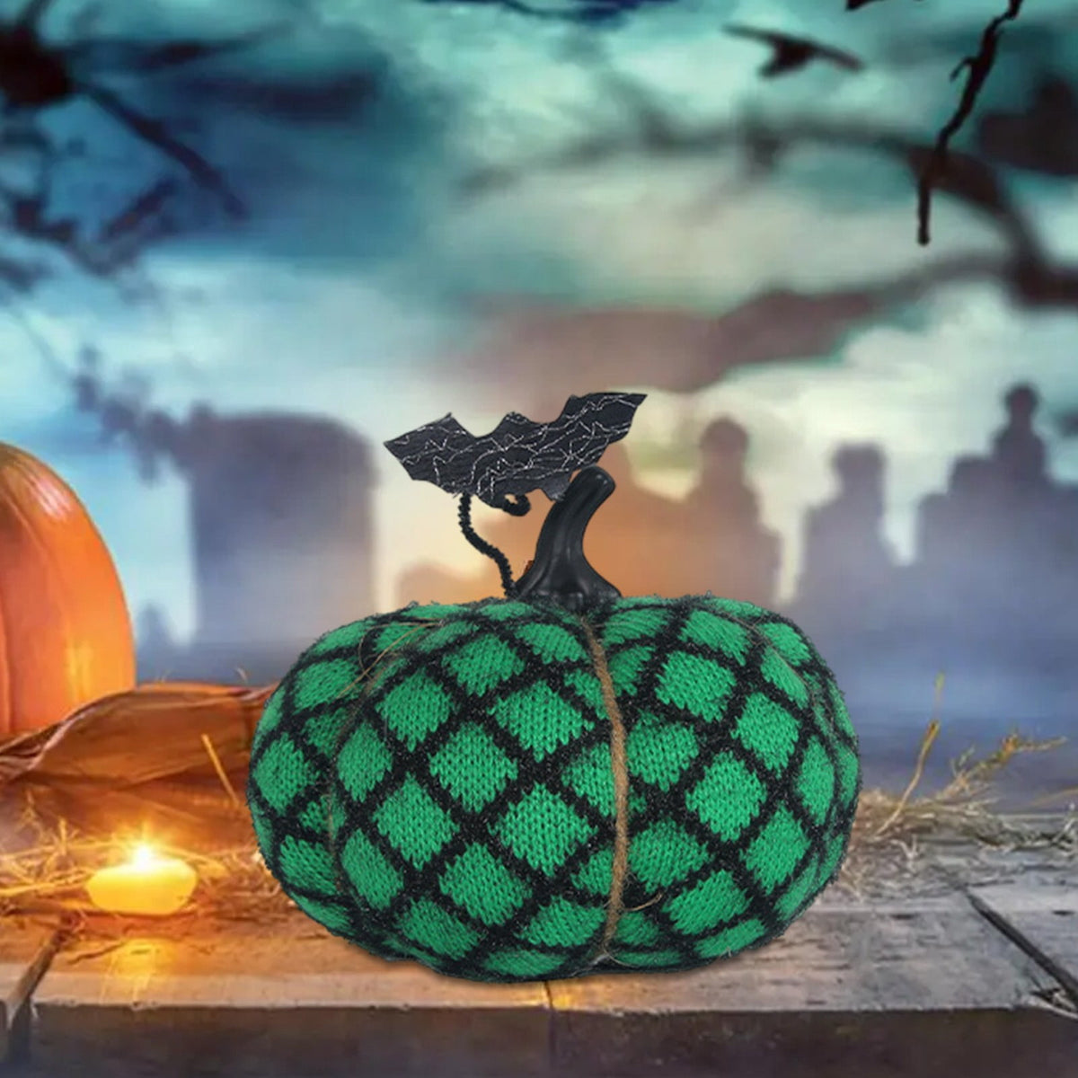 Generic Halloween Door Hanging Decor Pumpkin Ghost Bat Paper Sign Indoor Outdoor Front Door Decoration 16 Inch