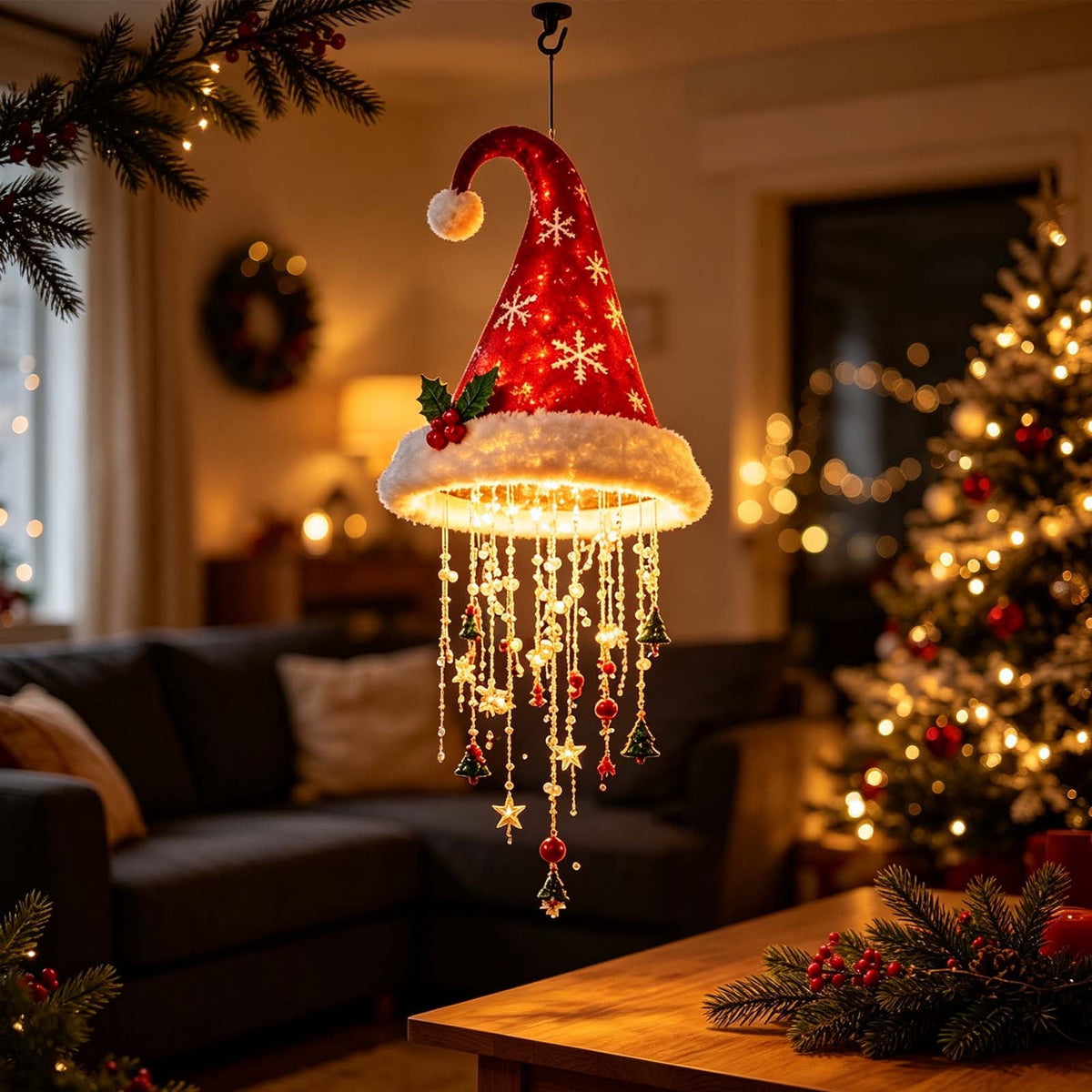 Stijggn Witch Hat Lights Halloween Glowing Lights, Waterproof Hanging Witch Hat Decorations, Warm Light Festival Ornaments for Indoor Outdoor Yard Garden Party Halloween Decor