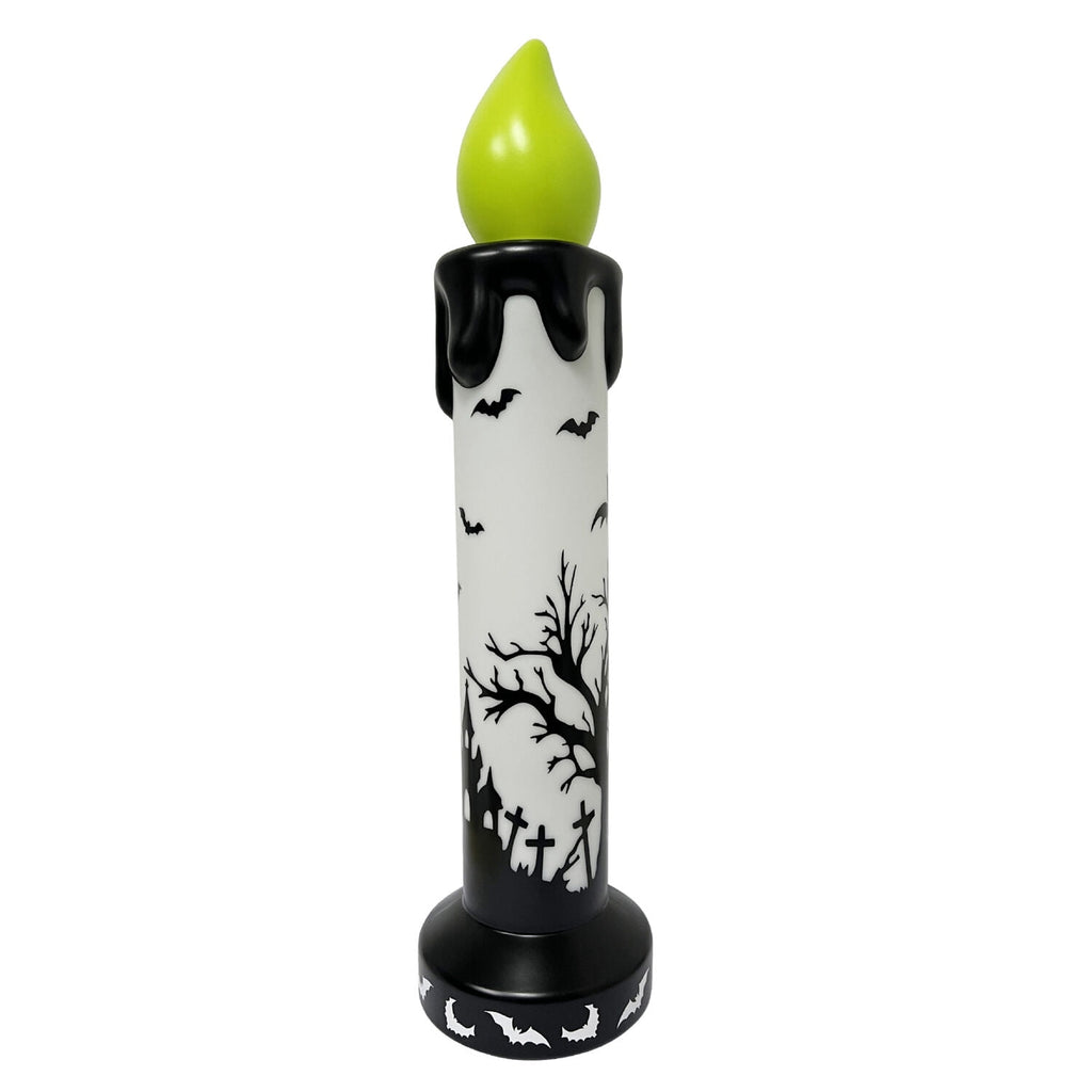 Haunted Hill Farm Halloween Blow Mold Flicker Wick Candle Warm White 3.3-Ft.