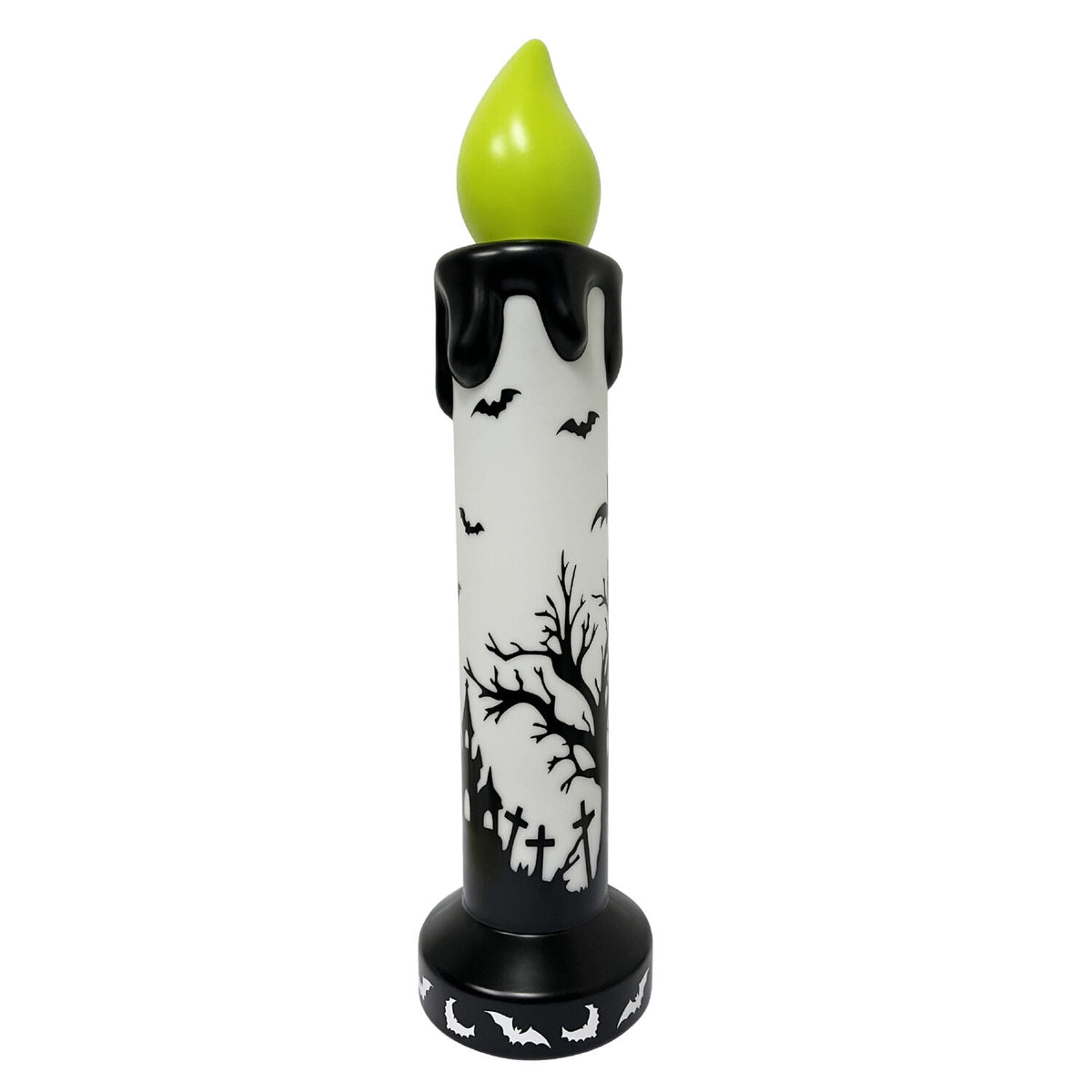Haunted Hill Farm Halloween Blow Mold Flicker Wick Candle Warm White 3.3-Ft.