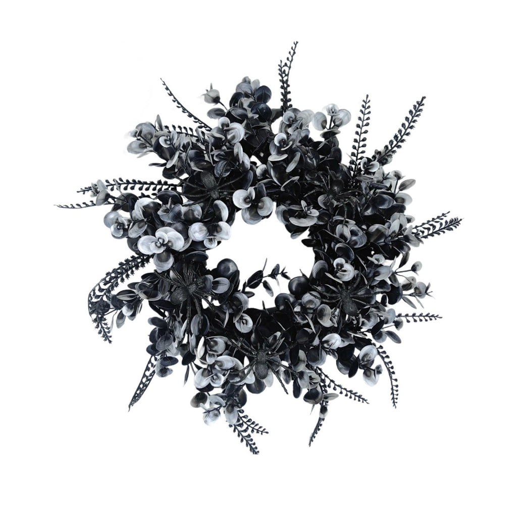 Hotyverty Halloween Wreath for Front Door, 13.77 Inch, Skull With Black Bow Wreath Halloween Decorations For Covered Outdoor Door & Farmhouse Gothic Home Ornament