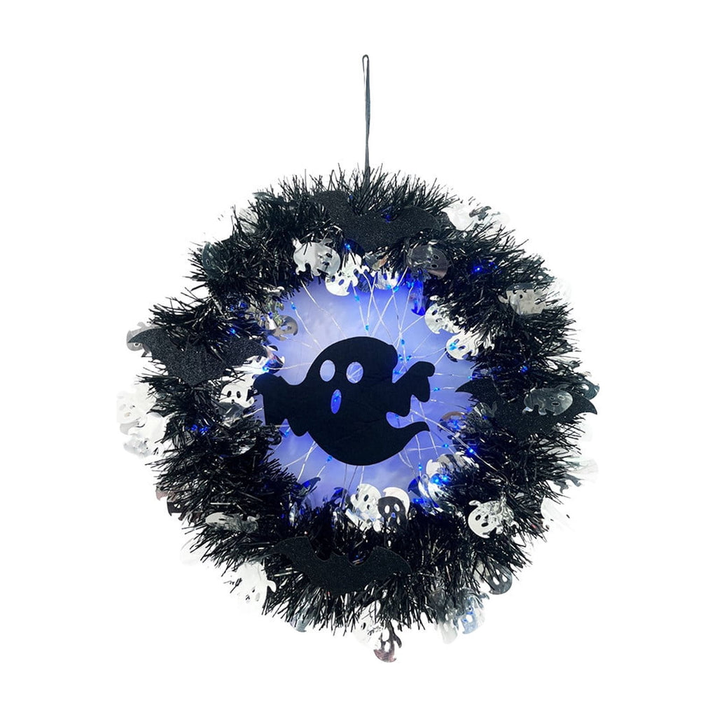 Hotyverty Halloween Wreath for Front Door, 13.77 Inch, Skull With Black Bow Wreath Halloween Decorations For Covered Outdoor Door & Farmhouse Gothic Home Ornament