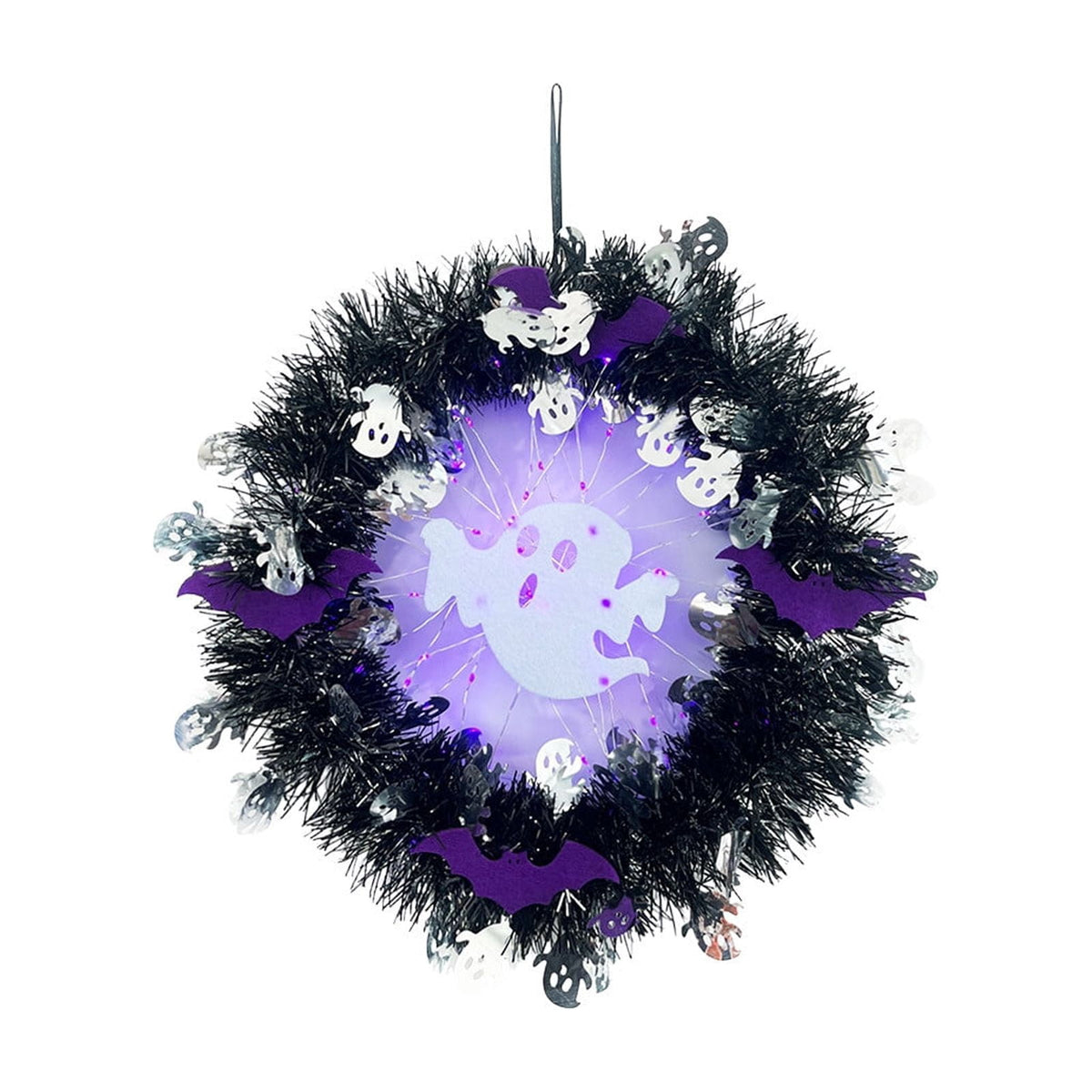 Hotyverty Halloween Wreath for Front Door, 13.77 Inch, Skull With Black Bow Wreath Halloween Decorations For Covered Outdoor Door & Farmhouse Gothic Home Ornament
