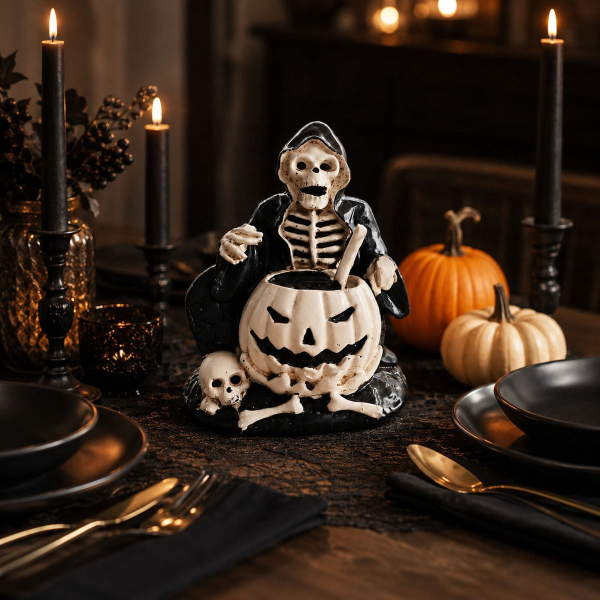 Hotyverty Vintage Window Skeleton Resin Wall Figurine, Gothic Indoor Wall Decor for Door Mantel, Creative Halloween Gift for Halloween Party Decor Enthusiasts