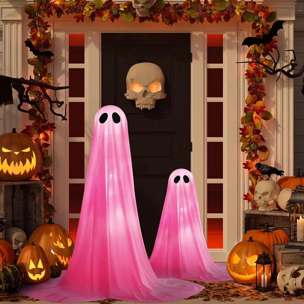Inflatable Ghost Halloween Decor Light Up Yard Ornament, Halloween Decorative Ornament