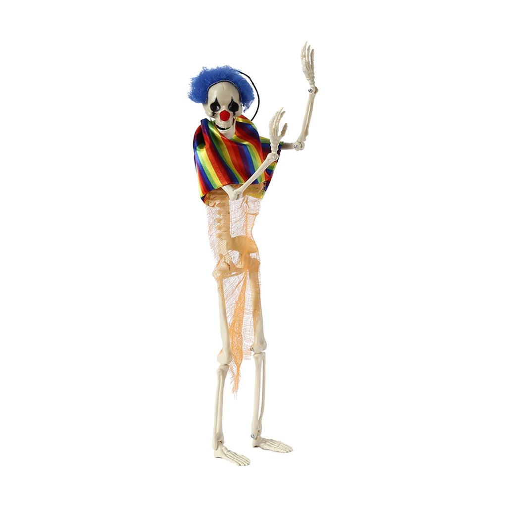 JHyouerji Life Size Posable Joint Plastic Human Skeleton Prop,Red Weatherproof Disassemble Spooky Decor for Yard Haunted House Halloween Party Scene Layout