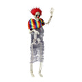 JHyouerji Life Size Posable Joint Plastic Human Skeleton Prop,Red Weatherproof Disassemble Spooky Decor for Yard Haunted House Halloween Party Scene Layout
