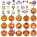 Joyfy 16 Faces Halloween Pumpkin Decorations Stickers Foam Craft Kit, 18 Sheets 16 Designs Halloween Party Favors for Kids, Party Supplies Arts Activities, Jack O Lantern Face Sticker School Gifts