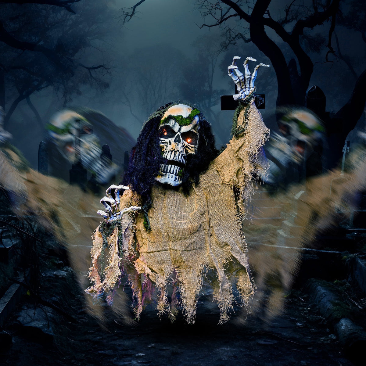 Joyfy Halloween Groundbreaker Animated Halloween Decorations Zombie with Crawling Creepy Animatronic Decorations with Movable Arms,Outdoor Scary Halloween Yard Decorations