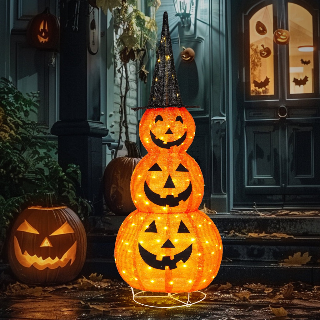 Ktaxon 3FT Pumpkins Halloween Lighted Pumpkin Outdoor Decoration for Holiday Lawn Garden Party,2Pcs