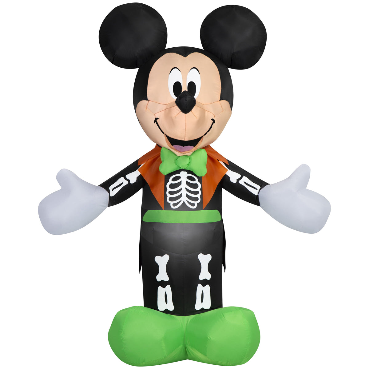 Airblown Halloween Yard Inflatables Light Mickey Mouse in Skeleton Tux Disney, 5 ft