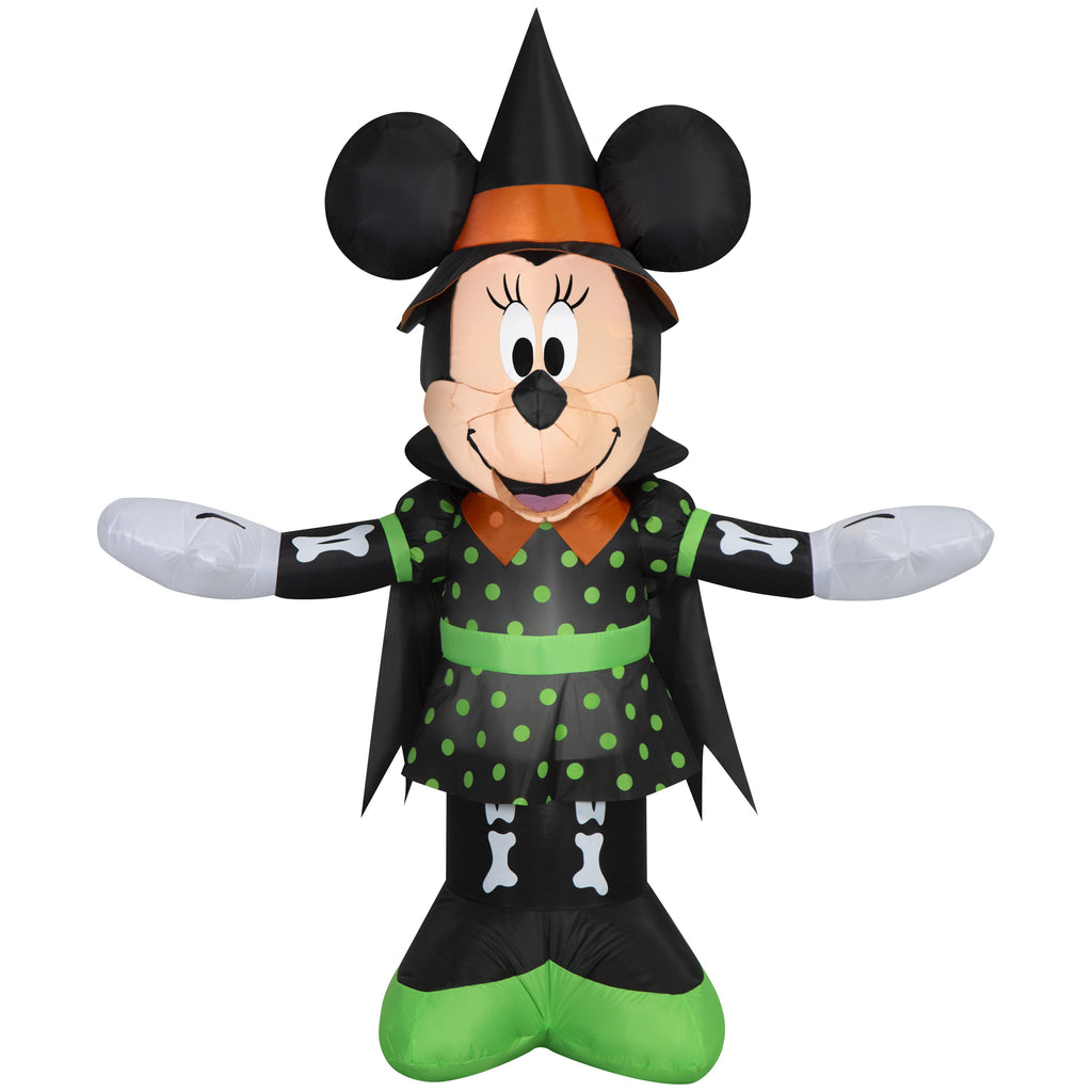 Airblown Halloween Yard Inflatables Light Minnie Mouse in Polkadot Dress Disney, 5 ft