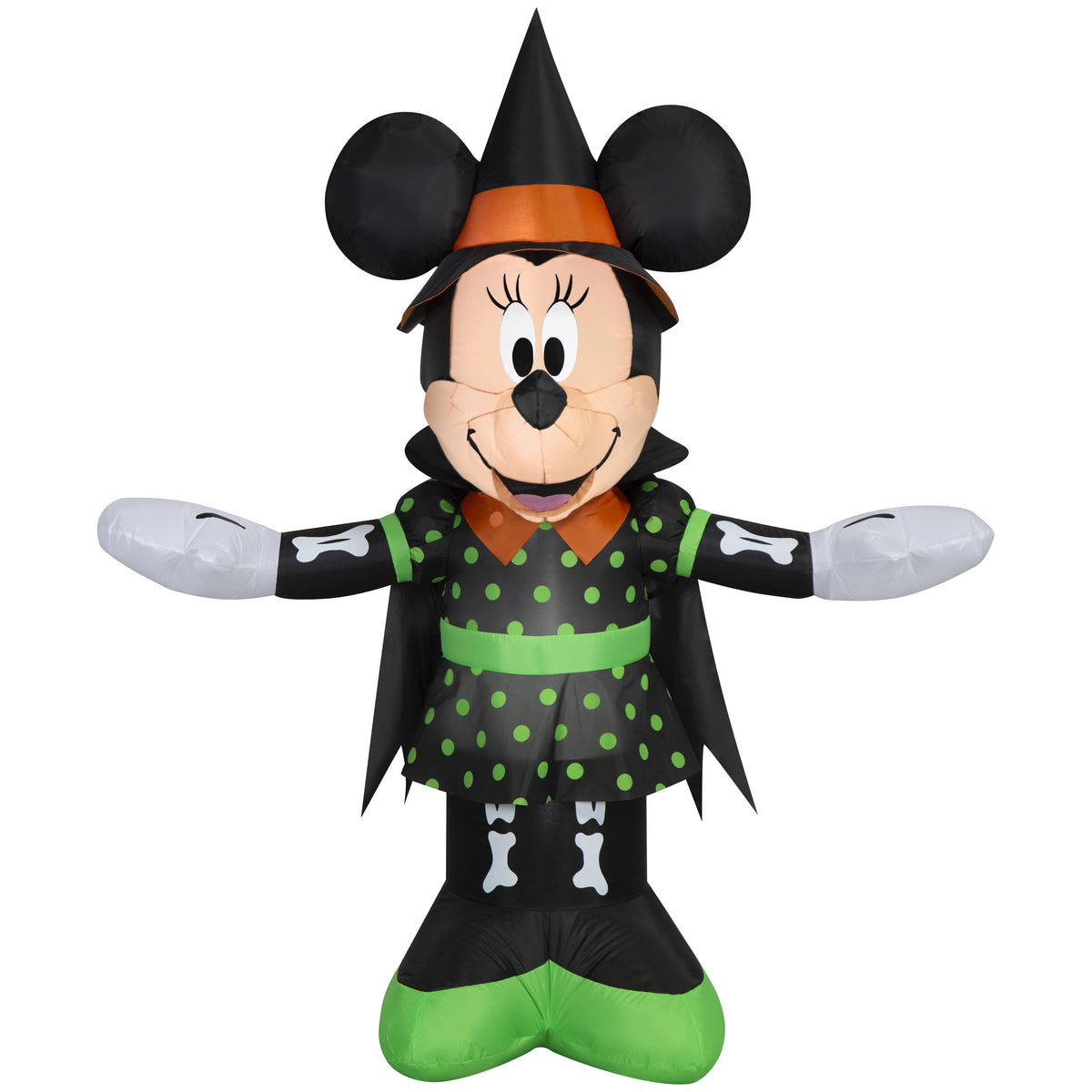 Airblown Halloween Yard Inflatables Light Minnie Mouse in Polkadot Dress Disney, 5 ft