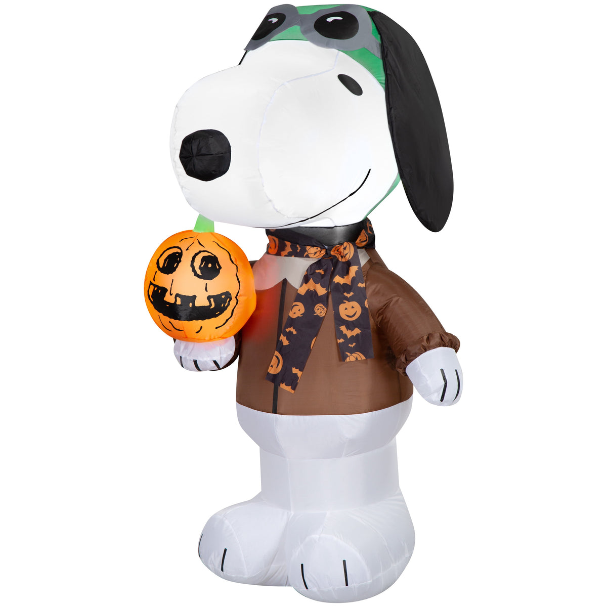 Airblown Halloween Yard Inflatables Light Snoopy in Halloween Red Baron Costume Peanuts, 5 ft