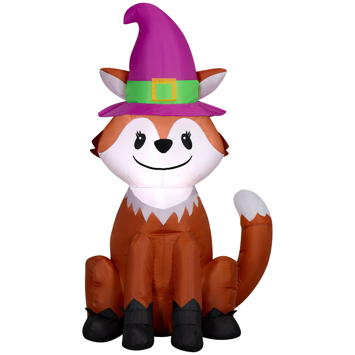 Fox with Witch Hat Airblown Yard Inflatable, Multicolor, 4', Halloween by Way To Celebrate