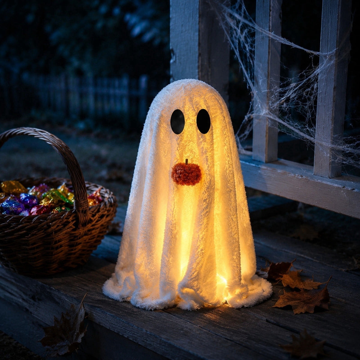 Fwttom Ghost Night Light, Halloween Lights Cute Ghost Reading Book Lamp, Halloween Decorations Indoor Light Up Ghost Statue Ghost Light for House Mantel Bedside