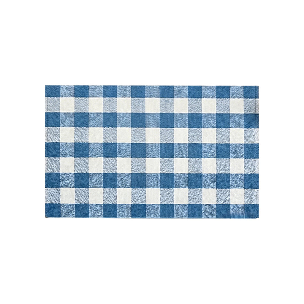 Orange Plaid Fall Outdoor Mat, Hand-Woven Porch Rug for Thanksgiving Halloween Door Decor