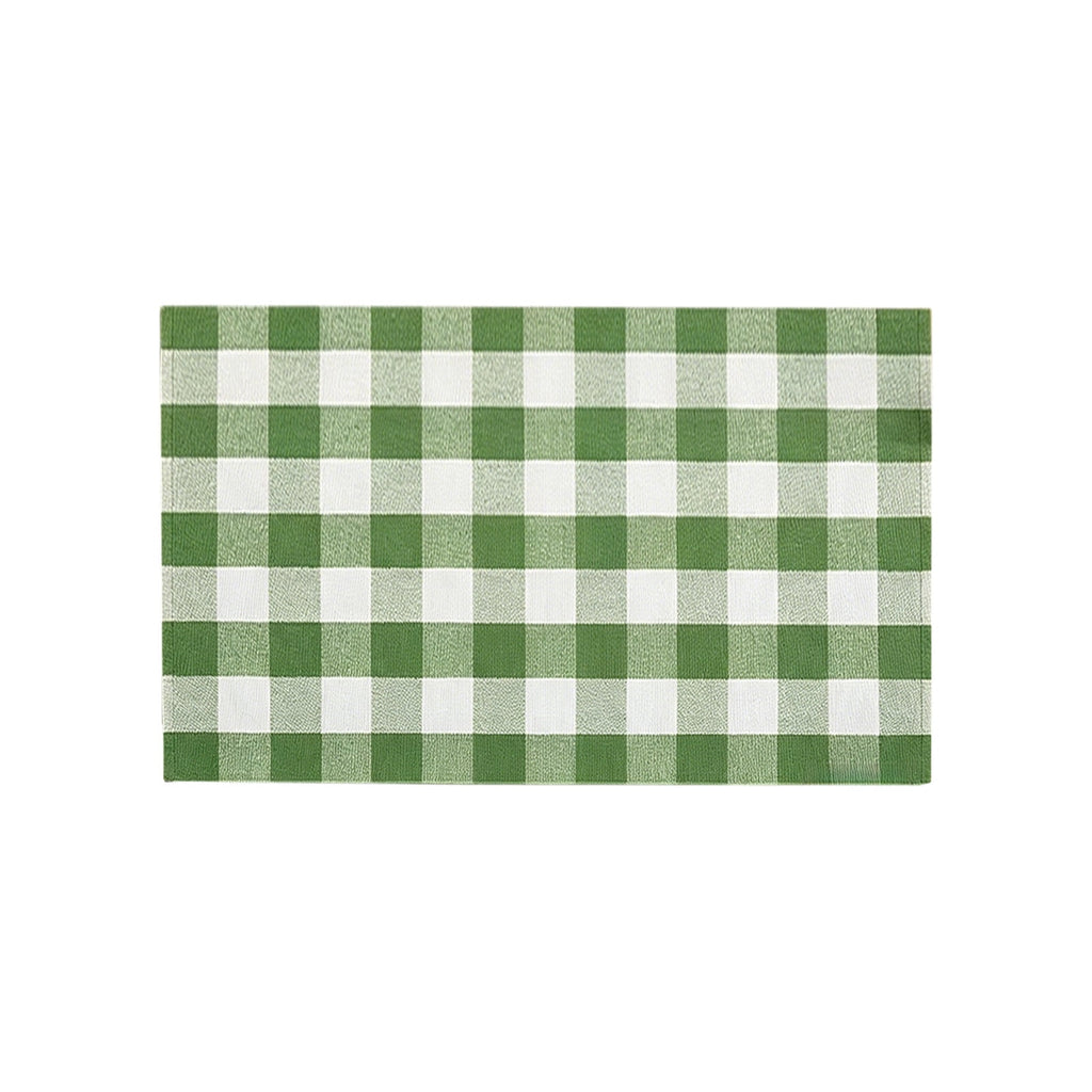 Orange Plaid Fall Outdoor Mat, Hand-Woven Porch Rug for Thanksgiving Halloween Door Decor