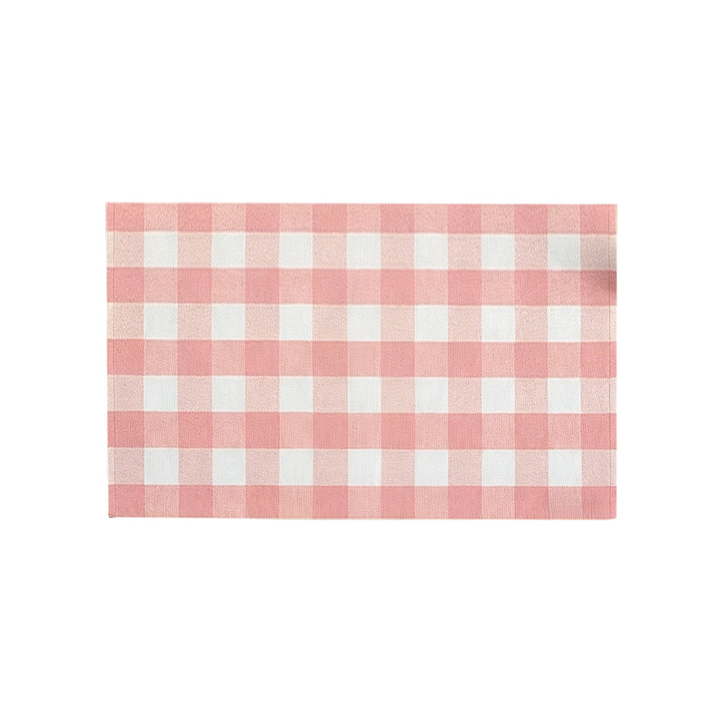 Orange Plaid Fall Outdoor Mat, Hand-Woven Porch Rug for Thanksgiving Halloween Door Decor