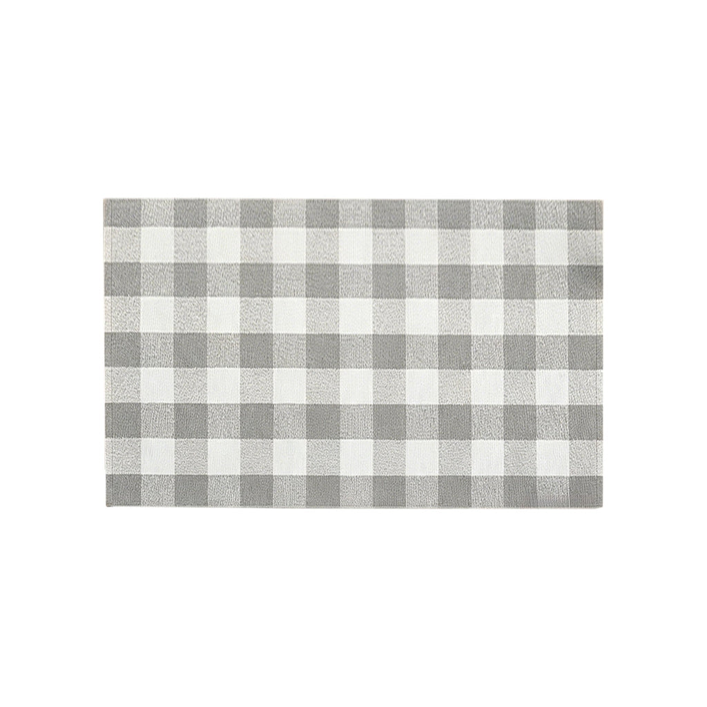 Orange Plaid Fall Outdoor Mat, Hand-Woven Porch Rug for Thanksgiving Halloween Door Decor