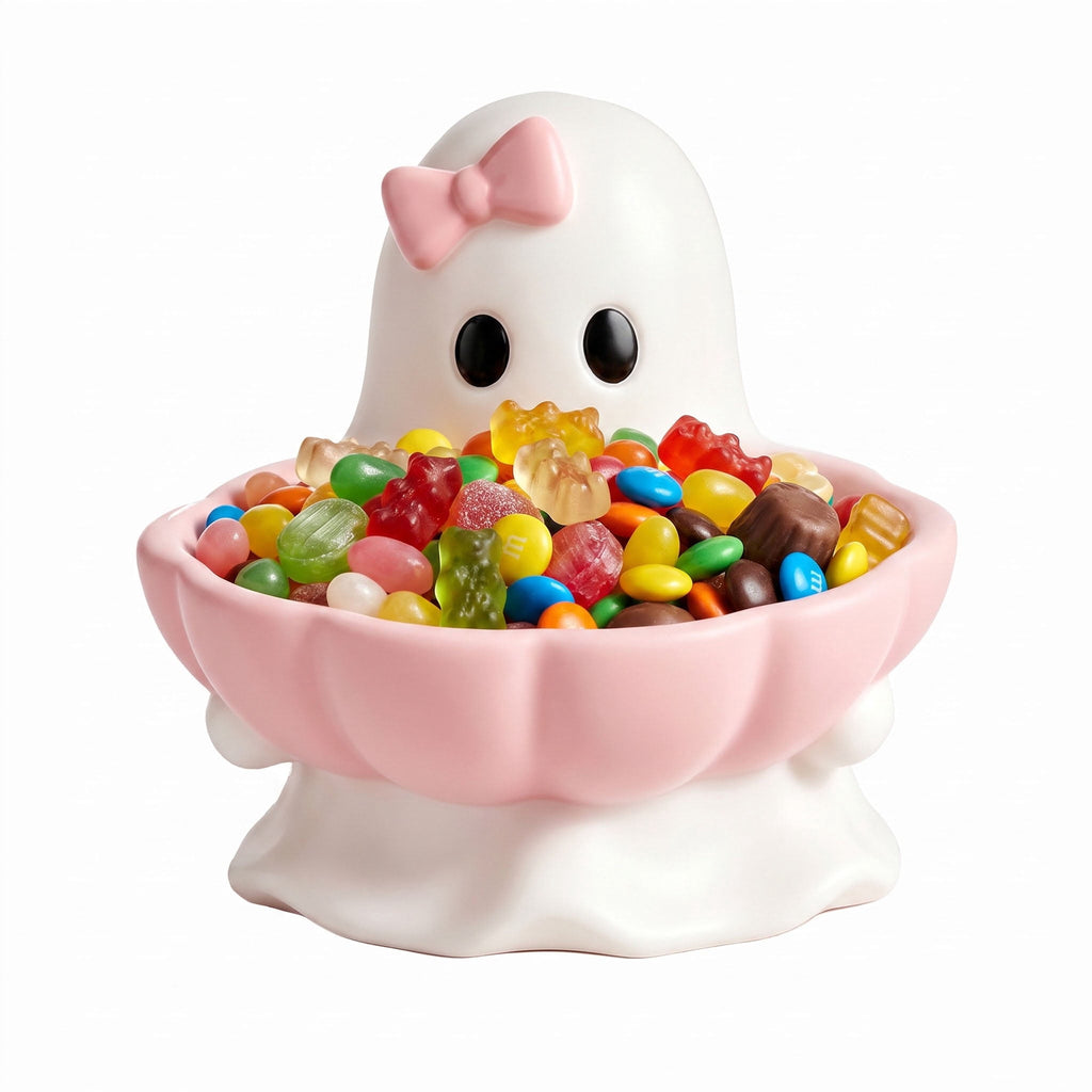 Diceymbol Halloween Pumpkin Snack Bowl Stand Collapsible Broomstick Candy Tray for Cupcakes & Desserts, Resin Serving Platter with Ceramic Pumpkin Bowls
