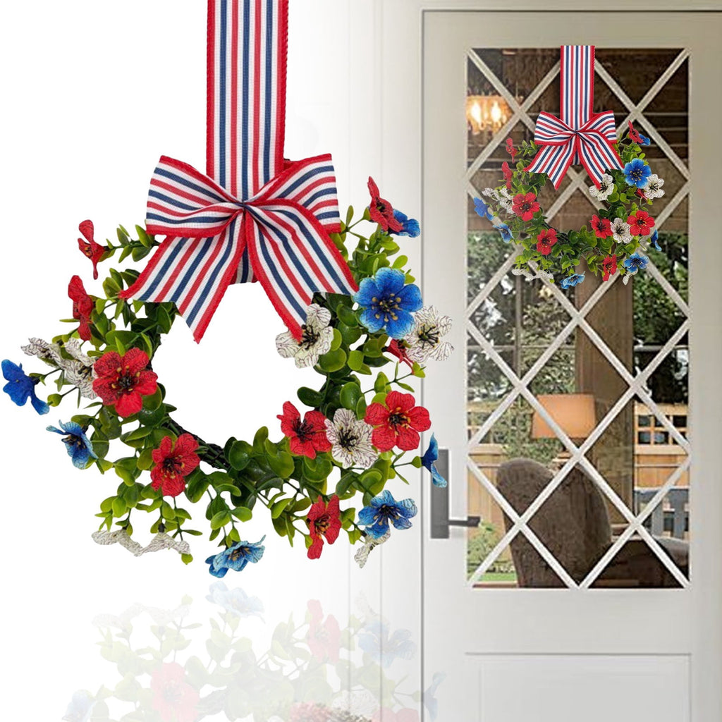 Mini Spring Wreaths, Artificial Daisy Flowers Small Pillar Holder Wreath, Spring Summer Floral Wreath for Candle, Farmhouse, Porch, Front Door, Cabinets, Table Decoration, White