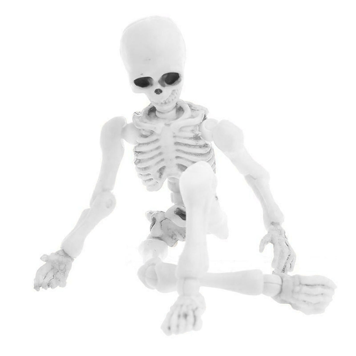 Mini Posable Skeleton Decor - 3.54" Halloween Skeleton Figures with Movable Joints for Spooky Tabletop Displays & Party Decor