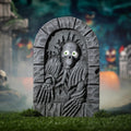 Morris Costumes 2 ft Gray Plastic Skeleton Tombstone with Moving Eyes Decoration - Gray