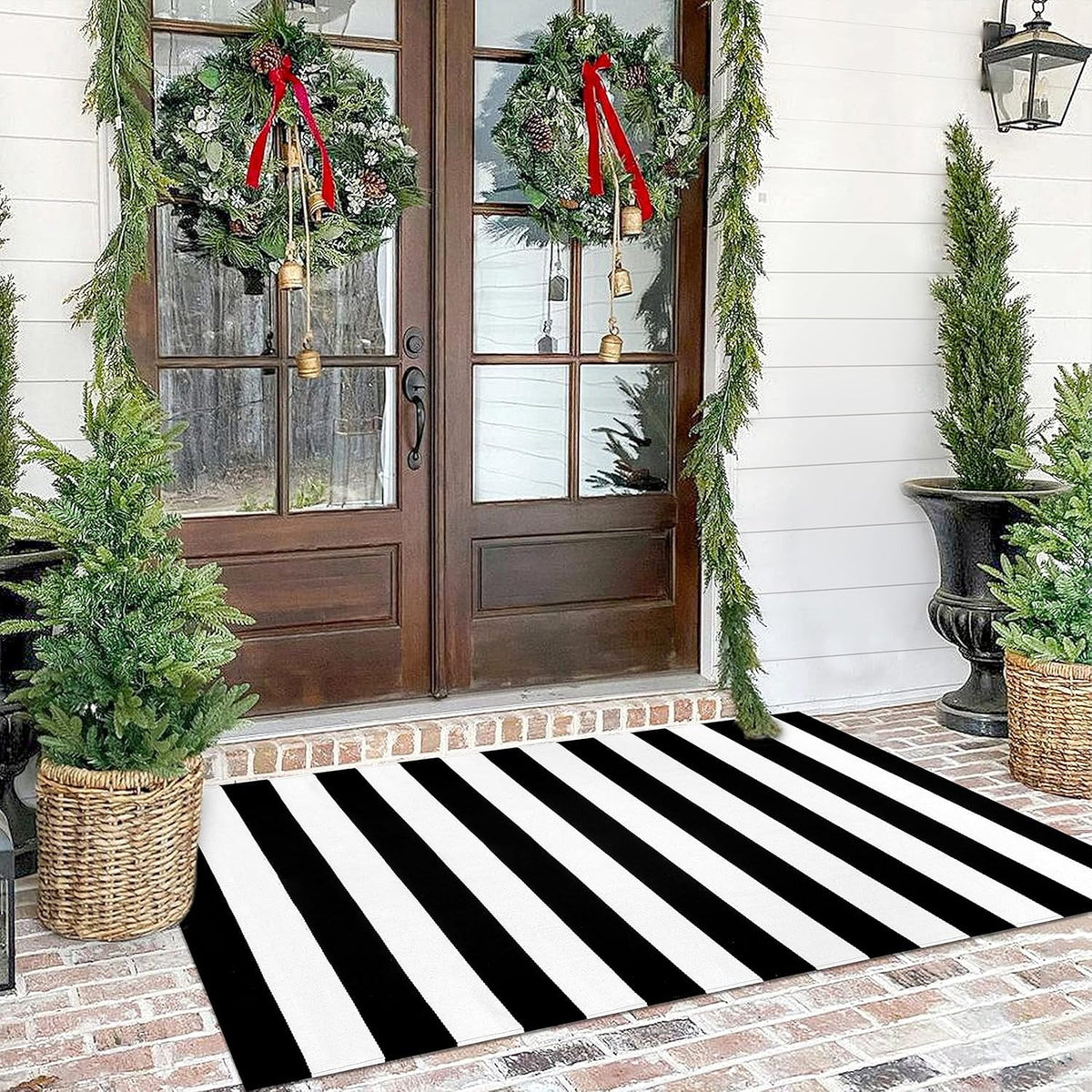 Muecwrye 2 Pcs Fall Doormats, Halloween Doormat, Cute Welcome Mats for Outside, Bathroom Front Door Mat, Washable Fall Rugs for Front Porch Entrance, Farmhouse Indoor Outdoor decor