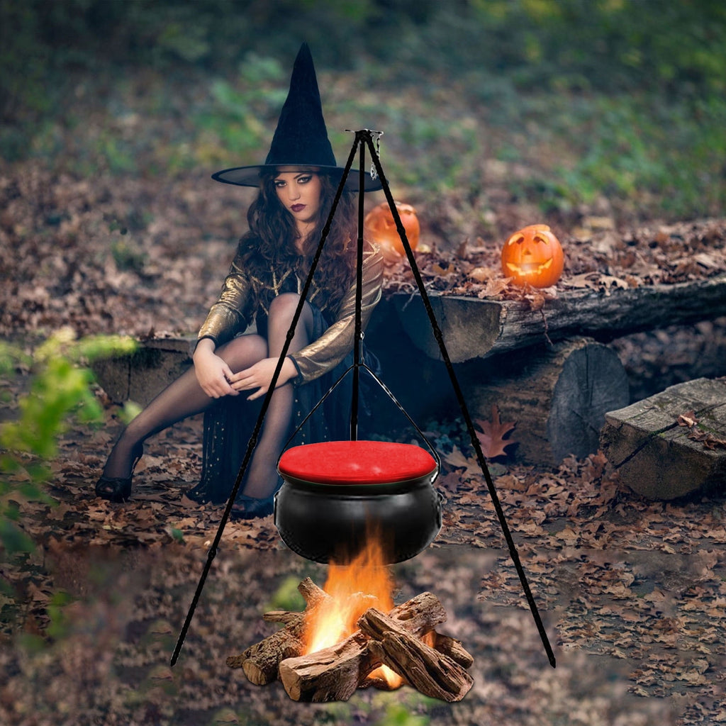 Muecwrye Halloween Decorations Outdoor, Halloween Clearance! Halloween Witches Cauldron on Tripod with Lights, DIY Bubbling Cauldron Set Decor for Home Porch Outside, Halloween Party Supplies