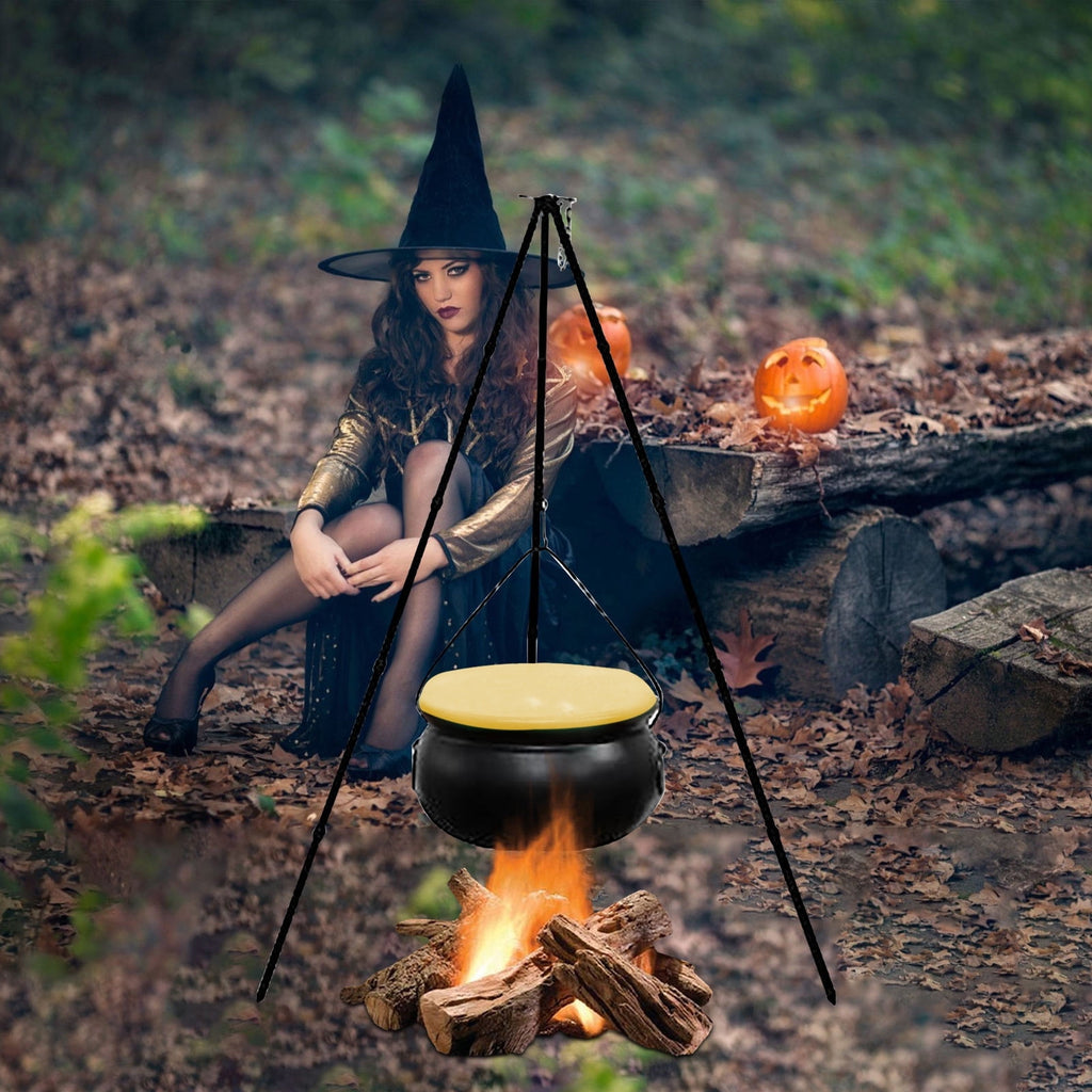 Muecwrye Halloween Decorations Outdoor, Halloween Clearance! Halloween Witches Cauldron on Tripod with Lights, DIY Bubbling Cauldron Set Decor for Home Porch Outside, Halloween Party Supplies