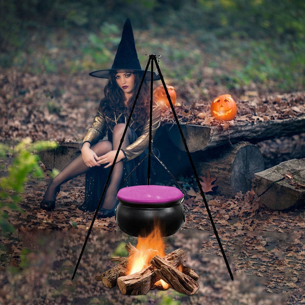Muecwrye Halloween Decorations Outdoor, Halloween Clearance! Halloween Witches Cauldron on Tripod with Lights, DIY Bubbling Cauldron Set Decor for Home Porch Outside, Halloween Party Supplies