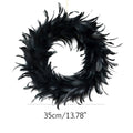 EWSFHUI Black Feathers Wreath 13.5" in Black for Halloween Decorations,Spooky Scene Party Favors,Halloween Photo Props,Front Door