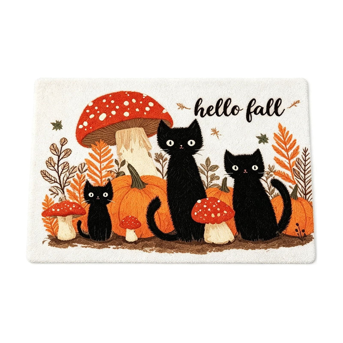 OutmaxHome Halloween Theme Cute Ghost Print Doormat, 15.8x23.6 Inch Non-Slip Absorbent Mat, Easy to Clean, for Front Door, Porch, Farmhouse