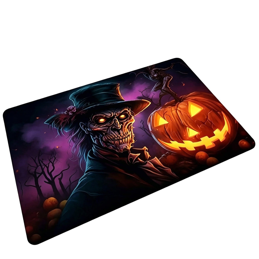 OutmaxHome Halloween Theme Cute Ghost Print Doormat, 15.8x23.6 Inch Non-Slip Absorbent Mat, Easy to Clean, for Front Door, Porch, Farmhouse