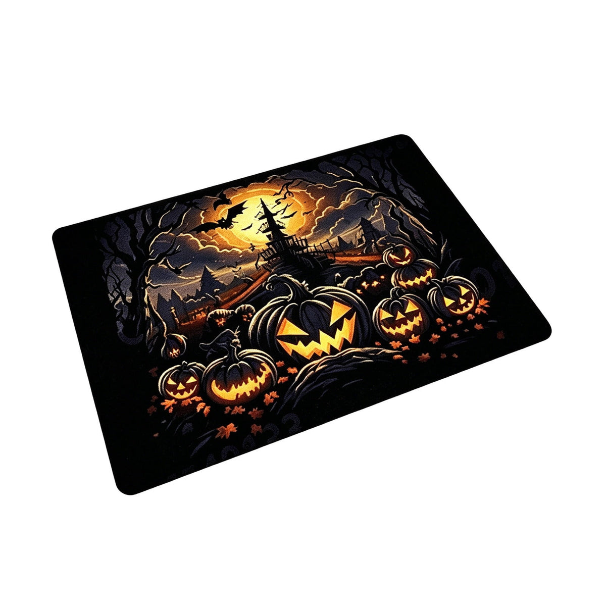 OutmaxHome Halloween Theme Cute Ghost Print Doormat, 15.8x23.6 Inch Non-Slip Absorbent Mat, Easy to Clean, for Front Door, Porch, Farmhouse