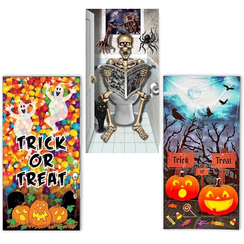 PMU Halloween Bathroom Door Cover, Halloween Decor, Door Decor