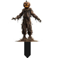 Pumpkin Head Scarecrow Zombie Halloween Decorations, Scary Outdoor Yard Lawn Graveyard Decor, Spooky Haunted House Themed 2D Yard Stake, 1 Pack